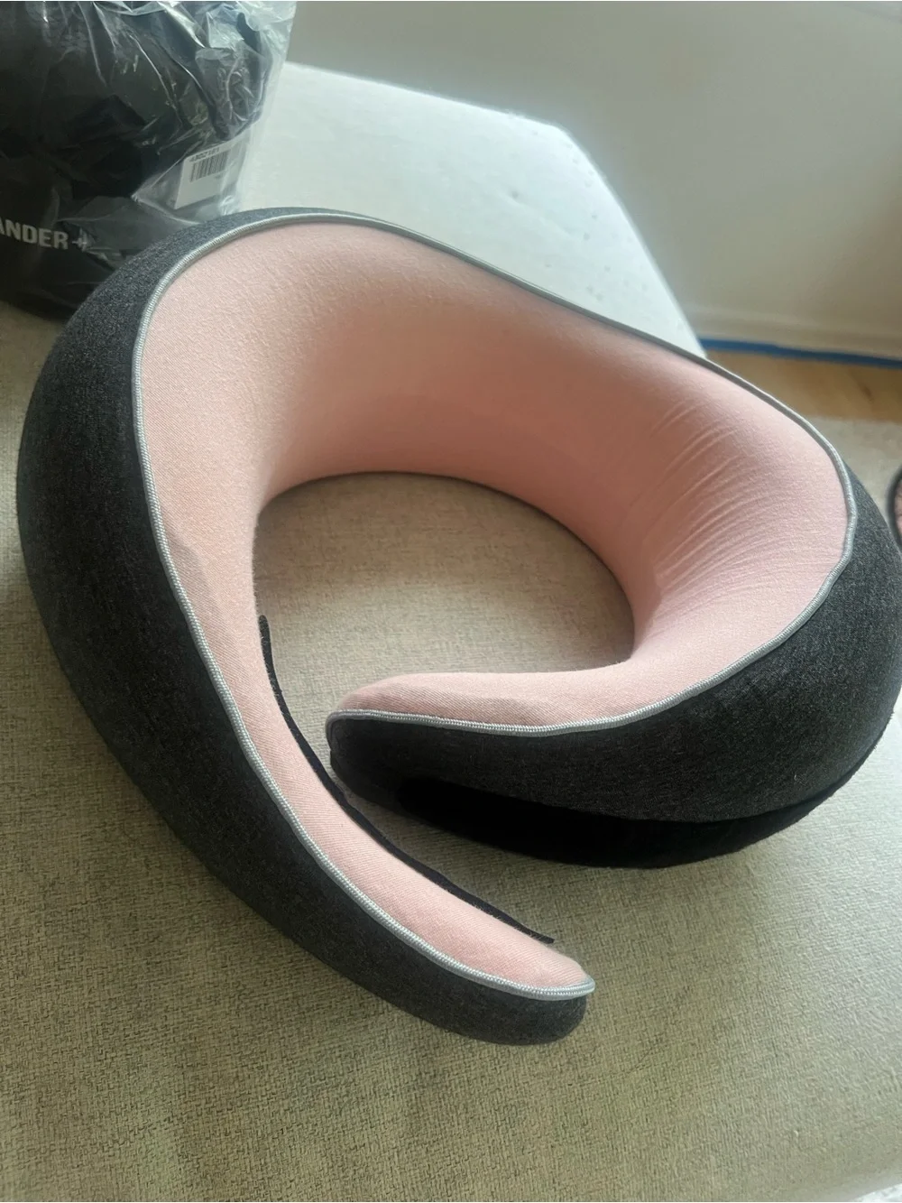 Wander Gray Travel Neck Pillow with Free Carry Bag